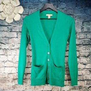 Banana Republic | Lightweight Green Balletcore Silk Blend Cardigan Sweater